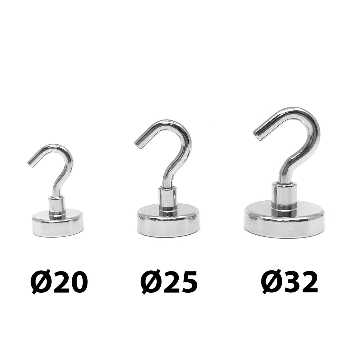 Potmagnet med krok, Ø32 mm