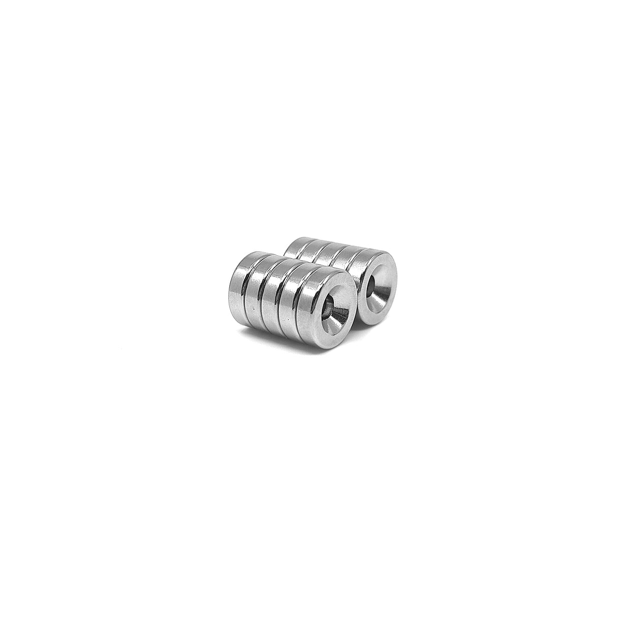 Countersunk supermagnet, 15x4 mm (N + S) 10-pakk
