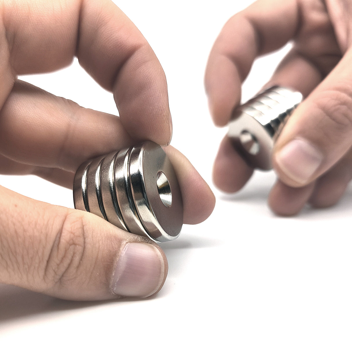 Countersunk supermagnet, 27x4 mm (N + S) 10-pakk