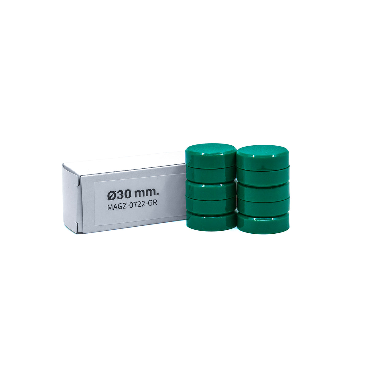 Magnordic Kontormagnet, Grønn Ø30 mm (10-pakk)