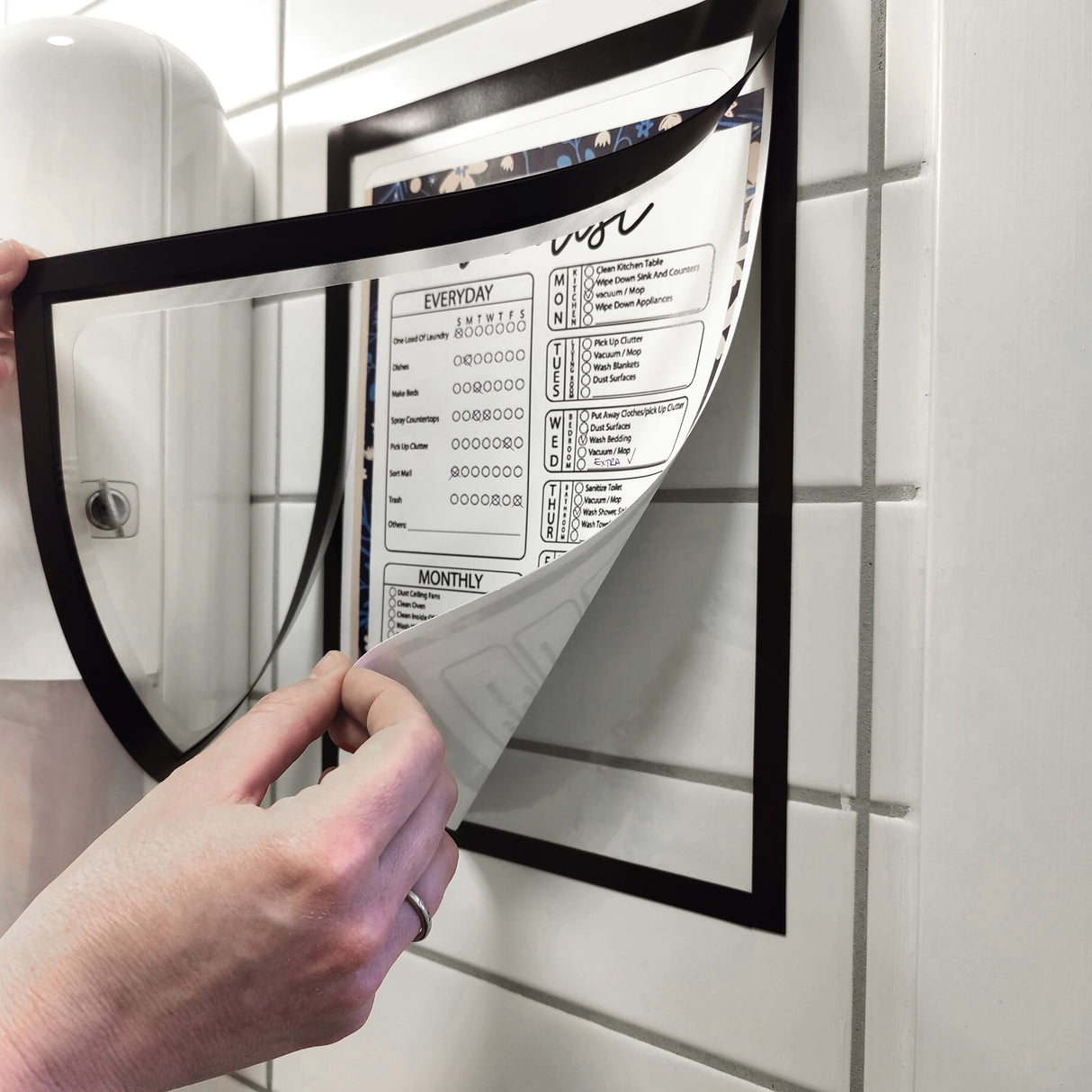 Magnetisk lomme A4, Svart m/Skrivefelt