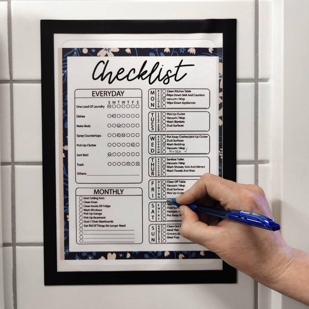 Magnetisk lomme A4, Svart m/Skrivefelt