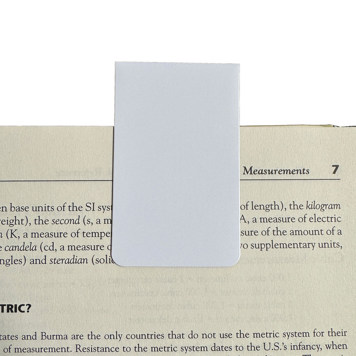 Magnetiske bokmerker 6x4 cm, hvite (2-pakk)