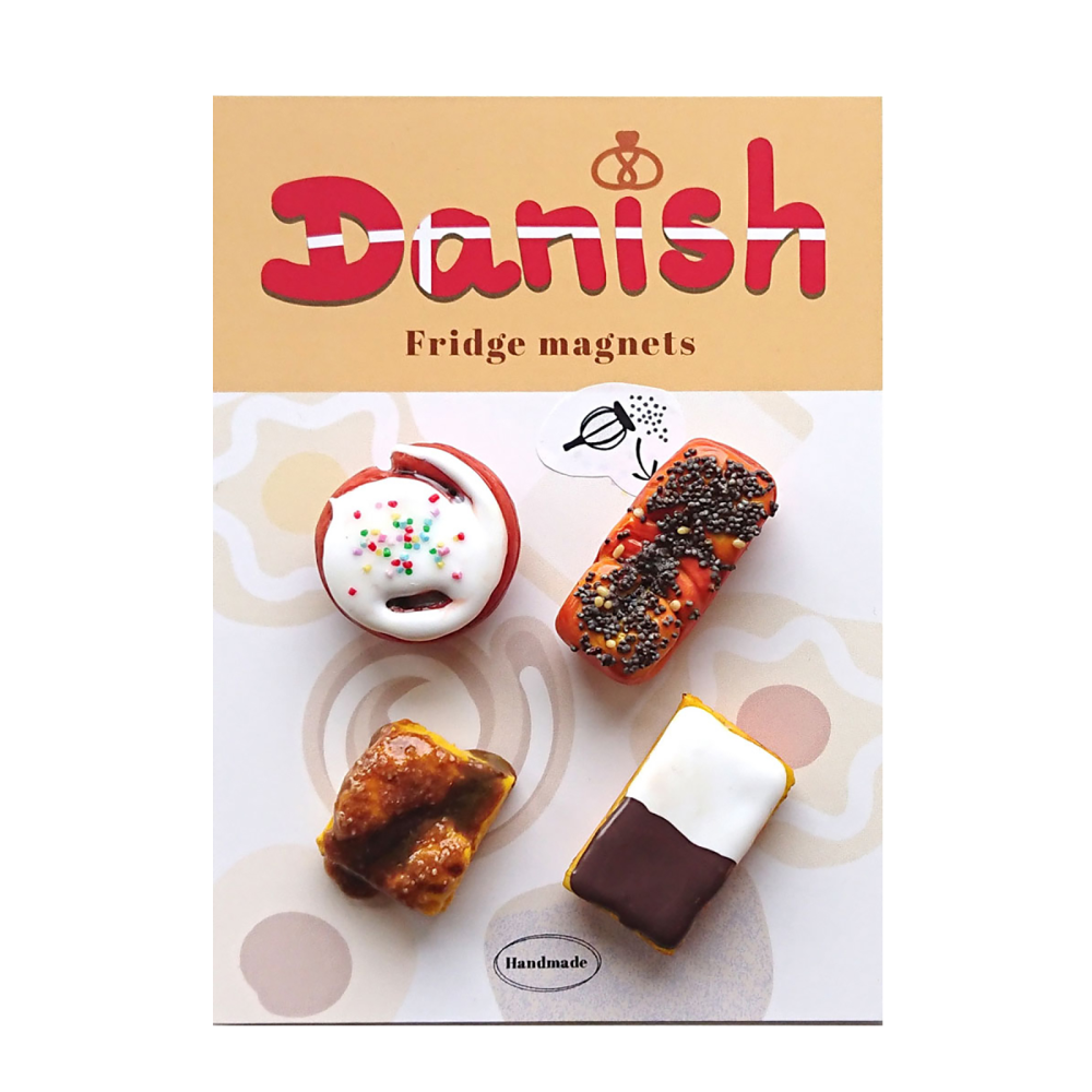 DANISH bakverk 4-pakk (VOL. 2) - kjøleskapsmagneter