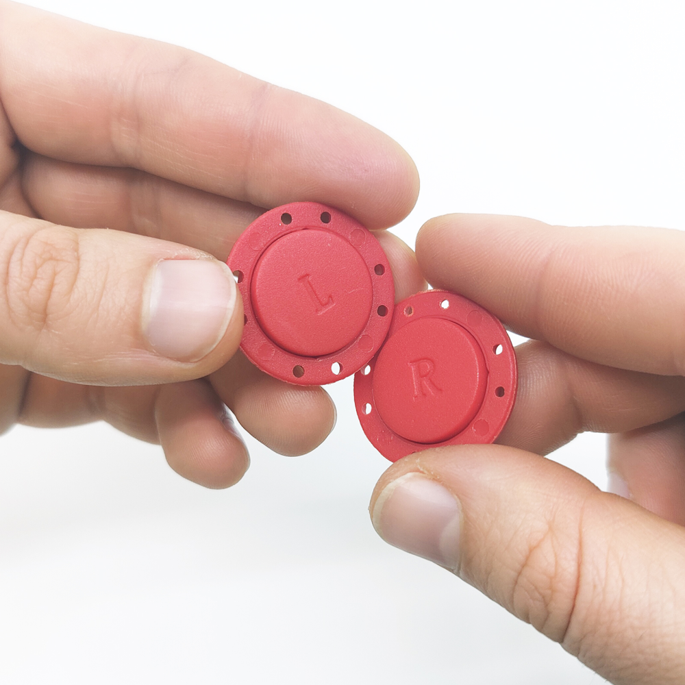 Magnetisk knapp rund Ø26 mm, rød