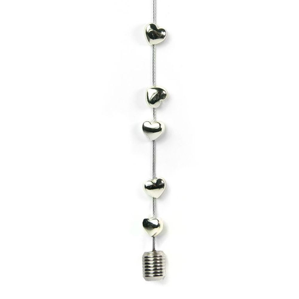 Stålsnor med 8 hjertemagneter og metallbly