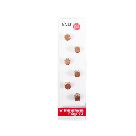BOLT supermagneter 8x8 mm 6-pakk, Kobber
