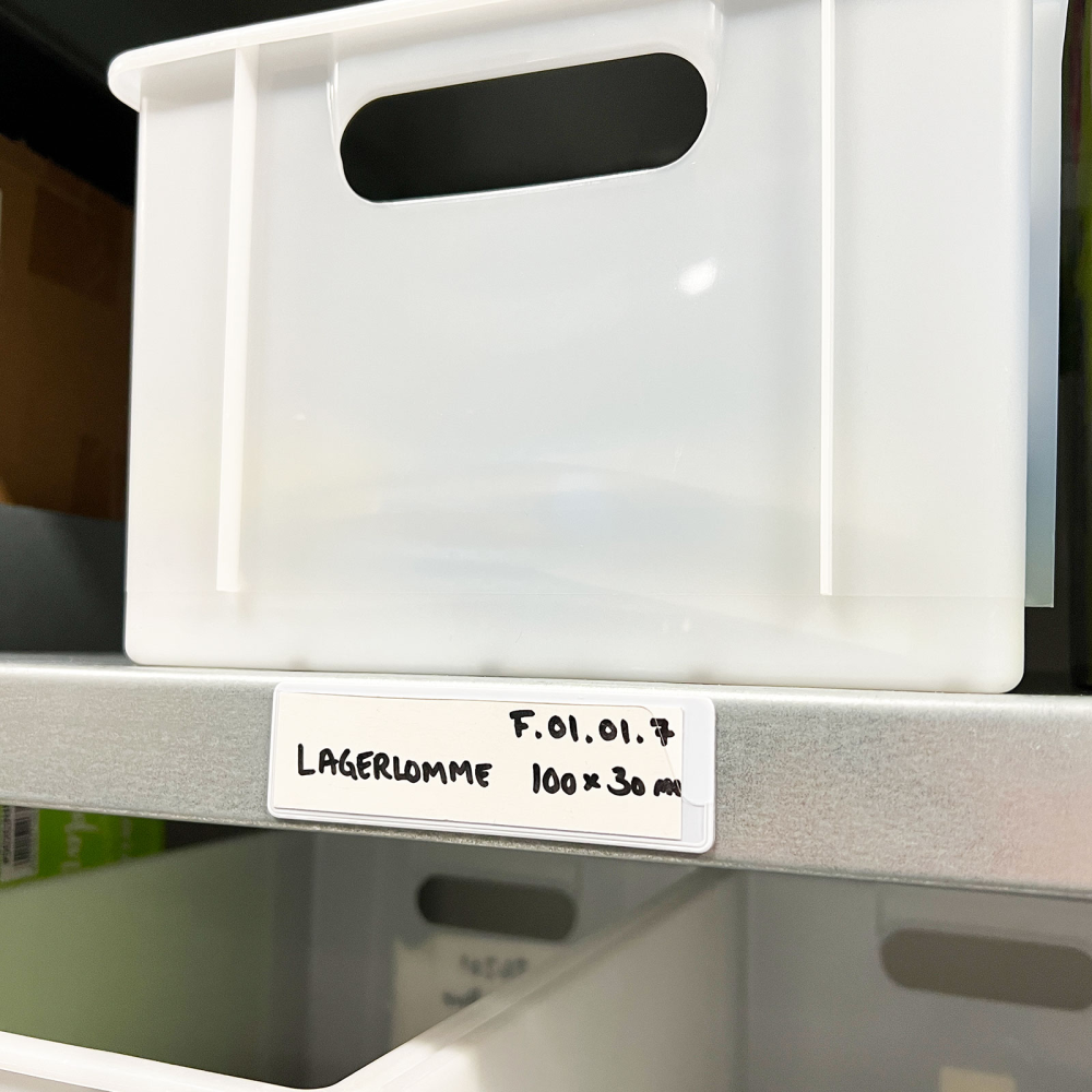 Magnetlommer 10x3 cm, Hvit (10-pakk)