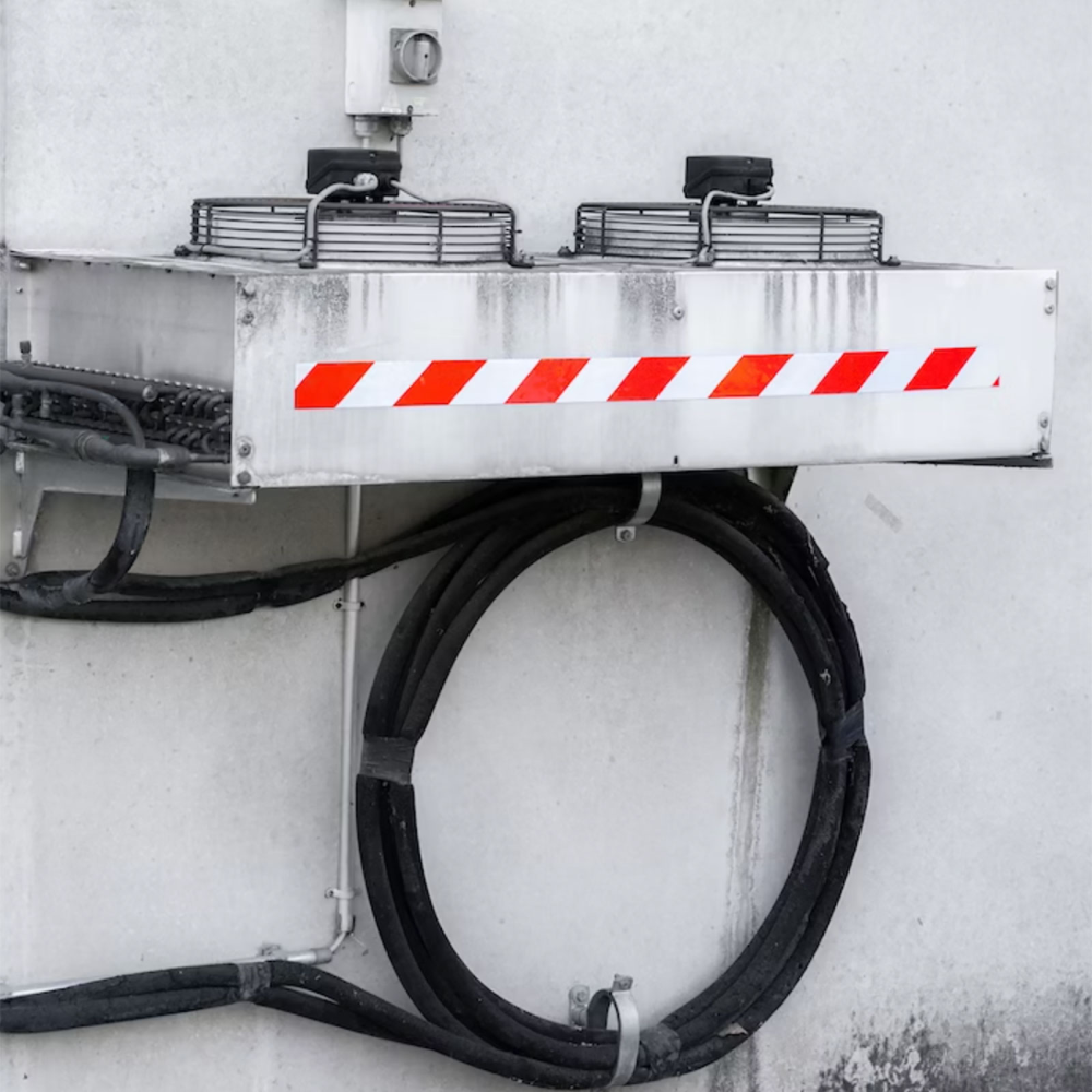 Magnettape Hvit/Rød, 50 mm x 5 meter