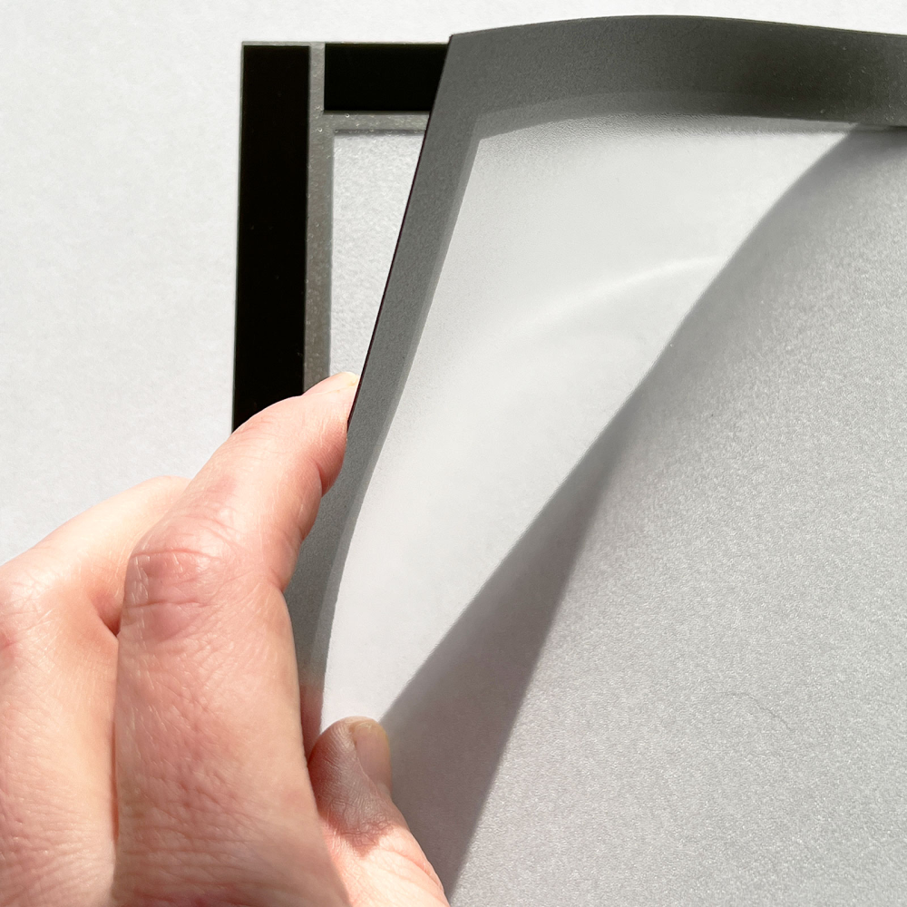 Vindu display A5 m/magnetisk ramme, Sølv