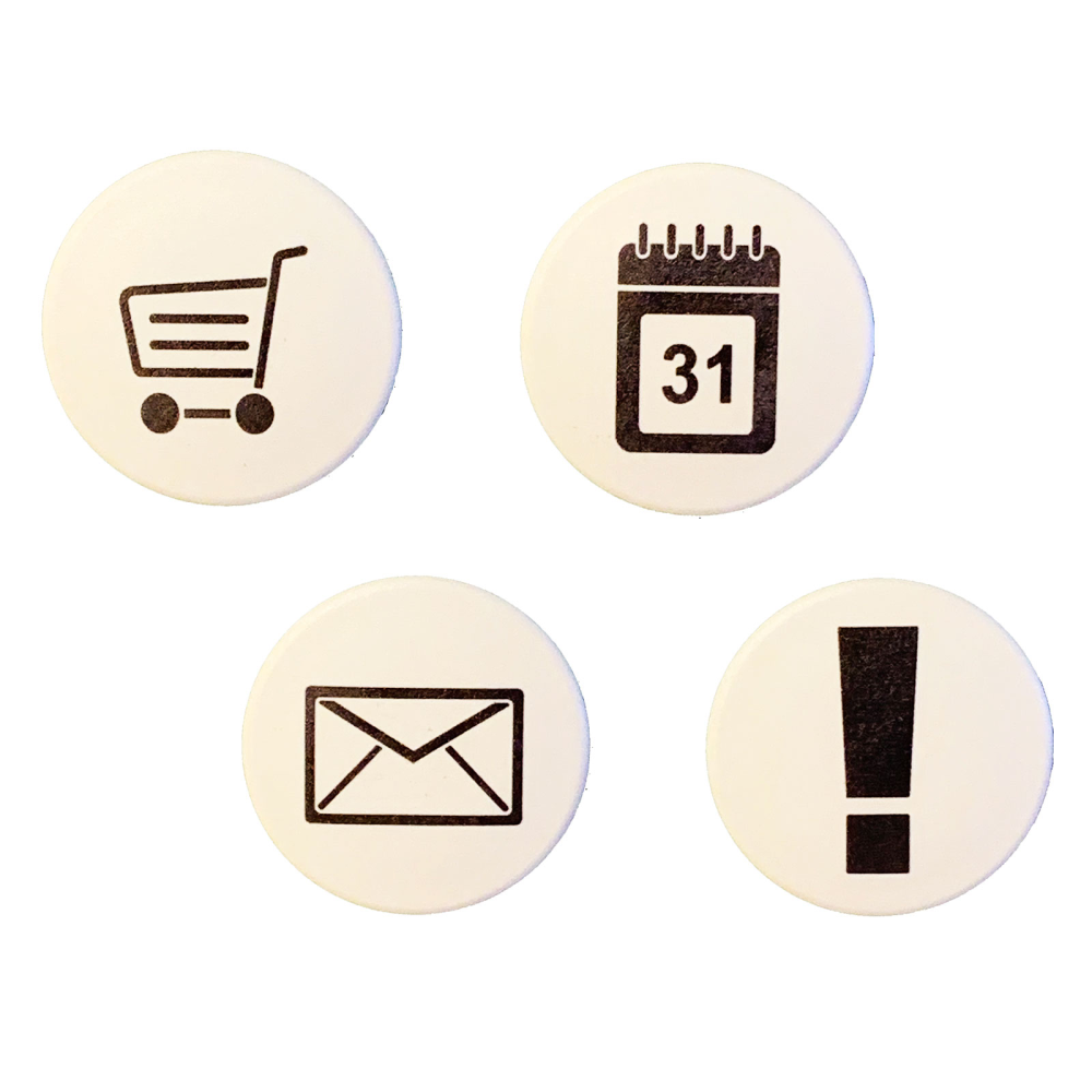 Symbolmagneter e-BIZ, 4-pakning - Kontormagneter