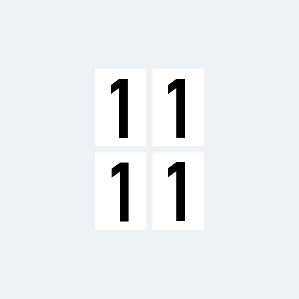 Magnetiske tall ekstra 1 - Magnetisk folie 5x7 cm (4-pakning)