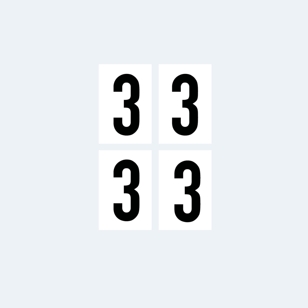 Magnetiske tall ekstra 3 - Magnetisk folie 10x15 cm (4-pakning)