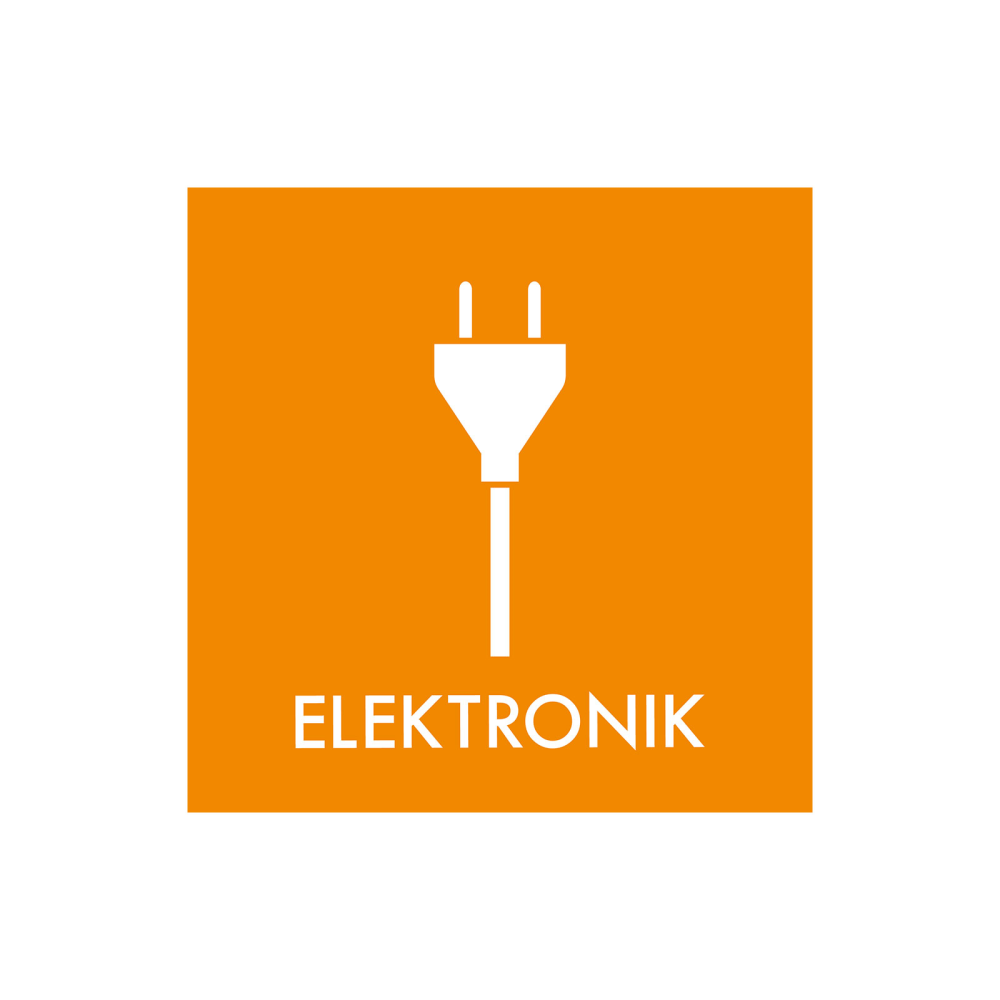 Avfallssortering "elektronikk" - magnetskilt 30x30 cm