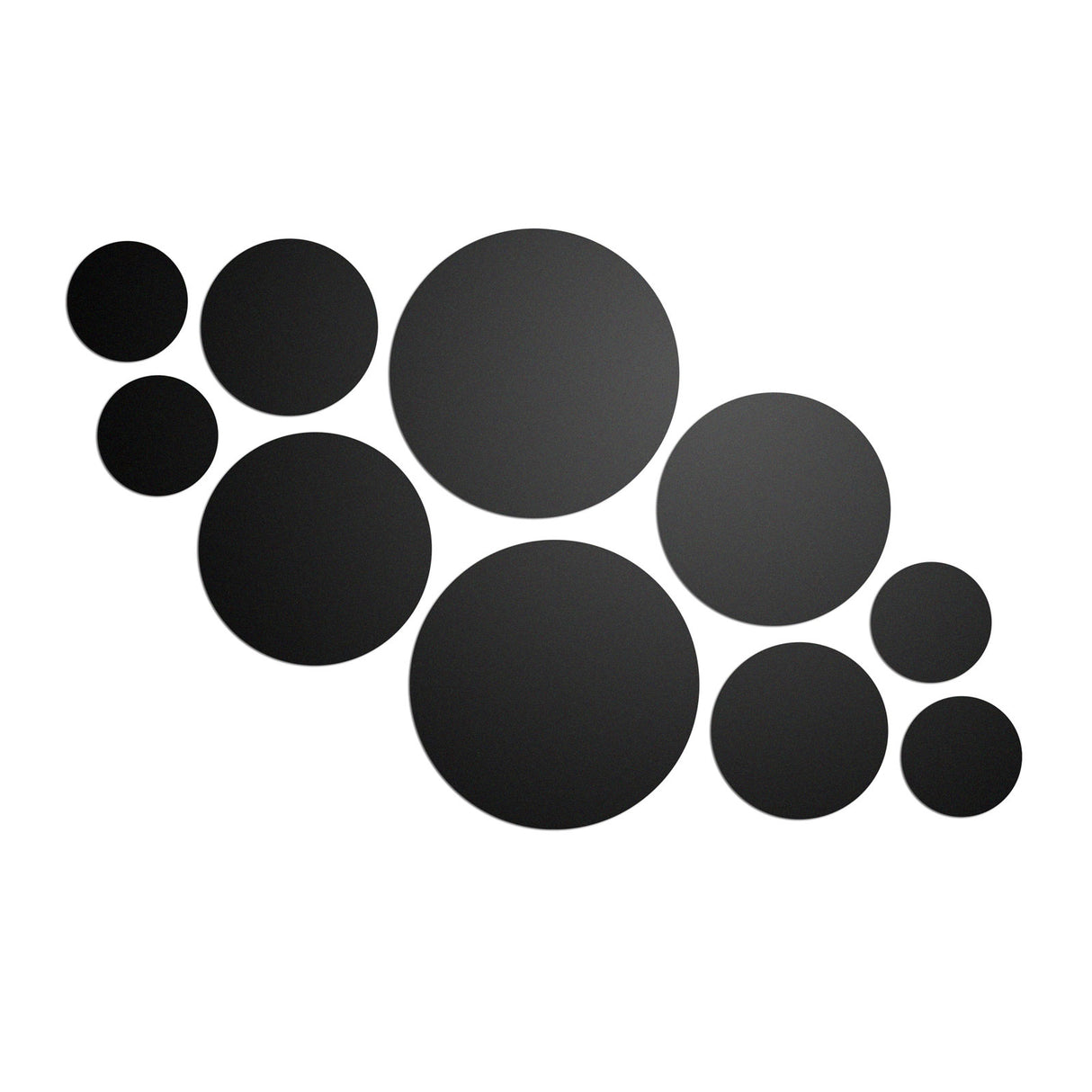 Runde metallplater "FLEX" mix, svart (10-pakk)