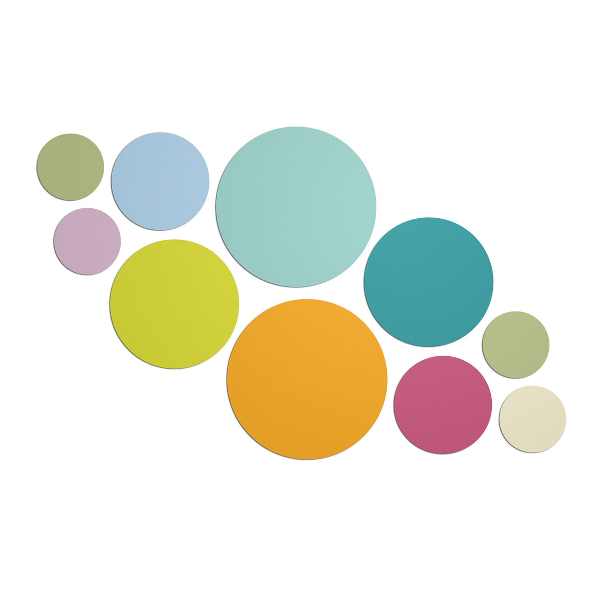 Runde metallplater "FLEX" mix farger (10-pakk)