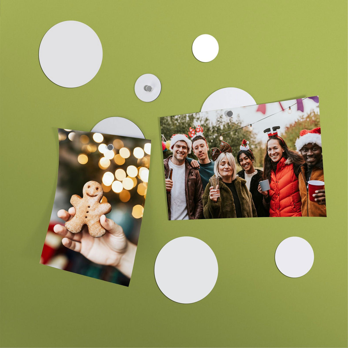 Runde metallplater "FLEX" mix, hvit (10-pakk)