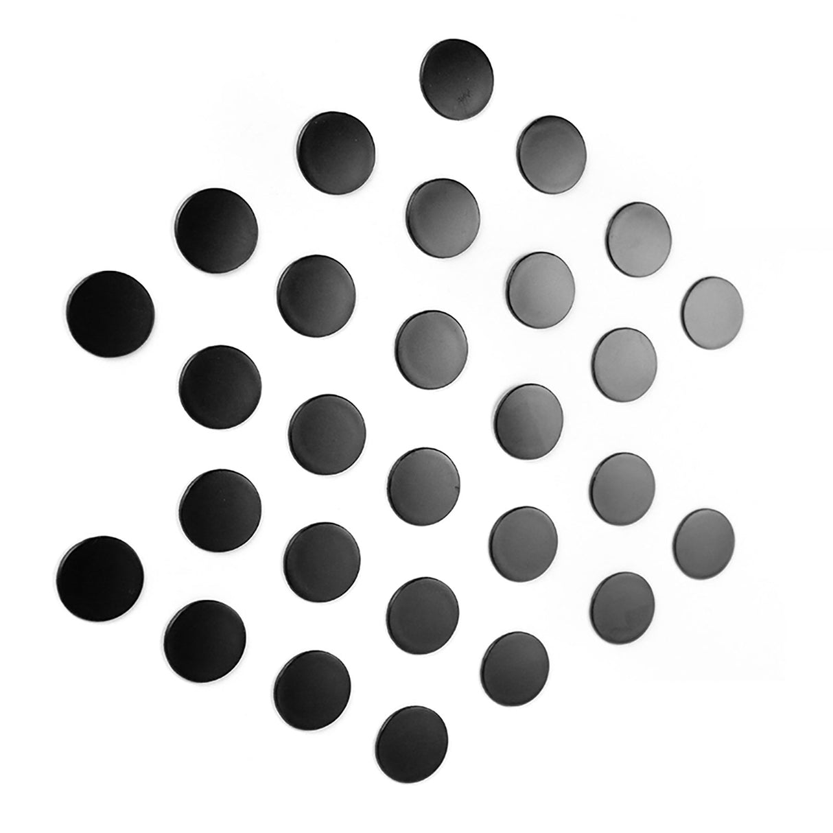 Runde metallplater "FLEX DOT" mini, svart (28-pakk)
