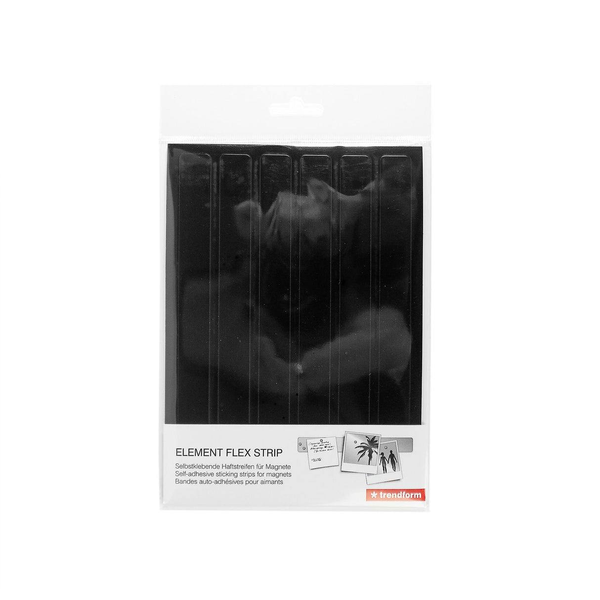 Metallplater "FLEX STRIP" 19 cm, svart (6-pakk)