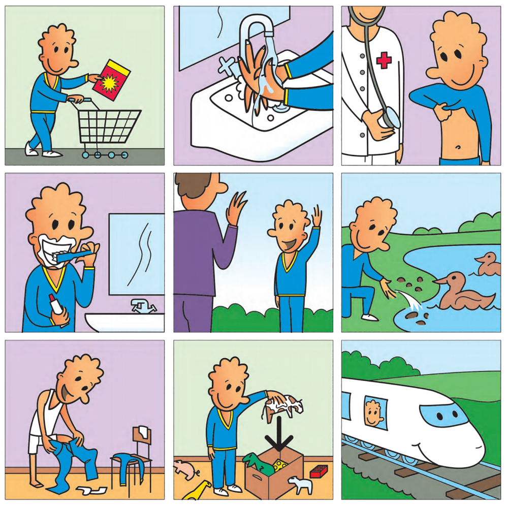 Magnetiske piktogrammer m/farger, 72 stk. (GUTT)