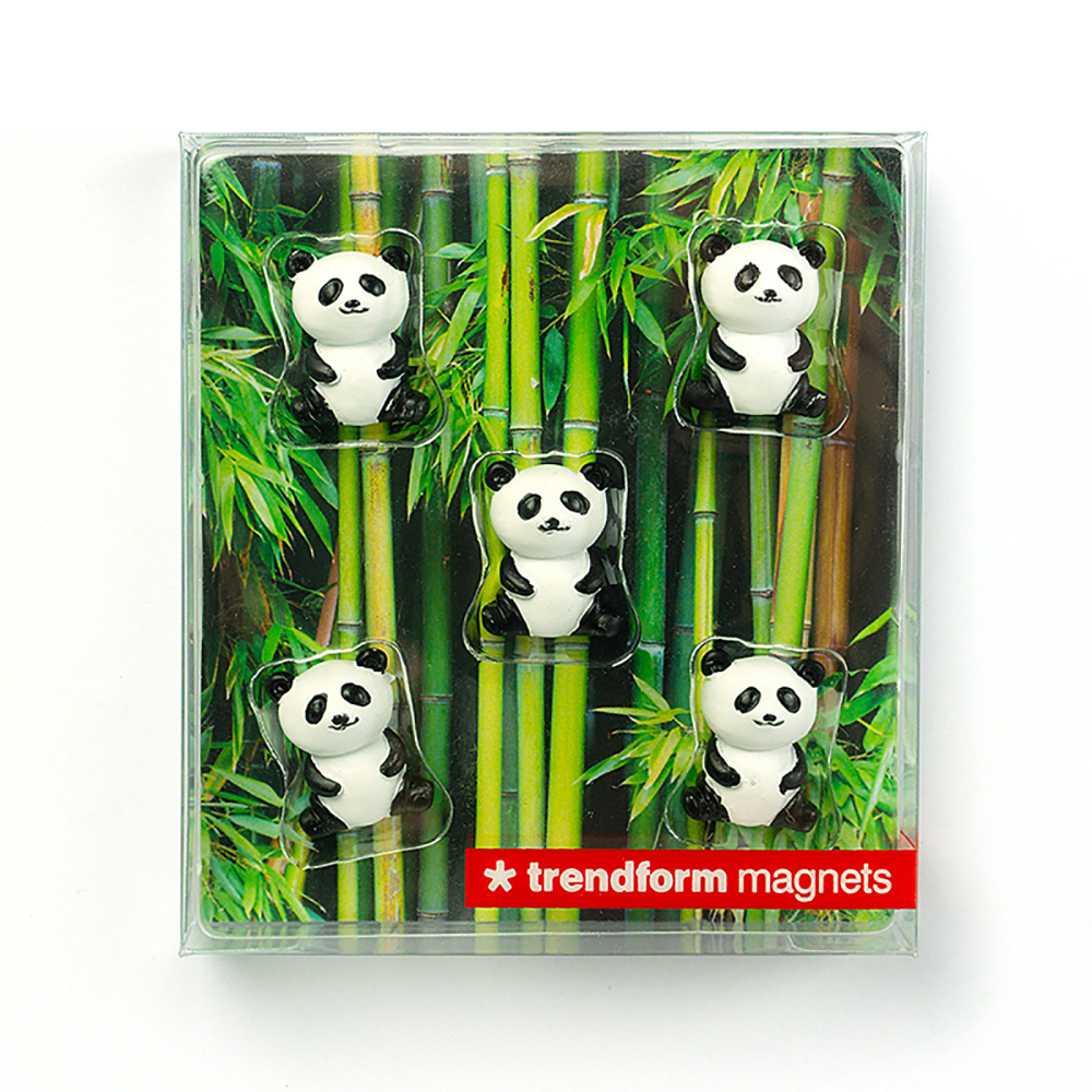 Panda magneter, 5-pakk - kjøleskapsmagneter