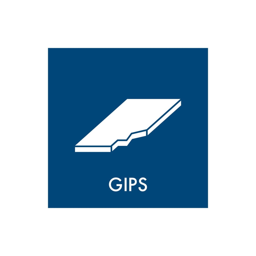 Avfallssortering "gips" - magnetskilt 30x30 cm