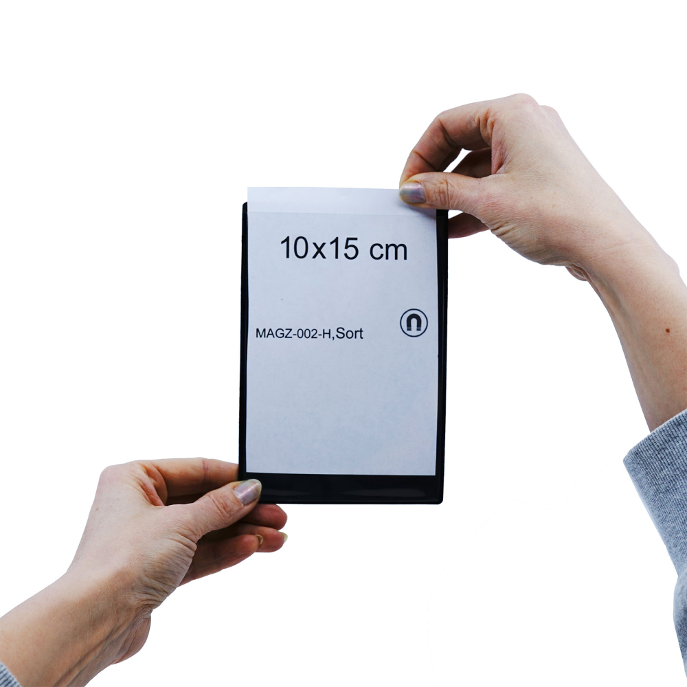 Magnetlomme 10x15 cm, Svart