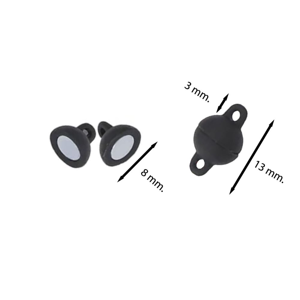 Magnetisk lås for smykker Ø8 mm, svart (liten)