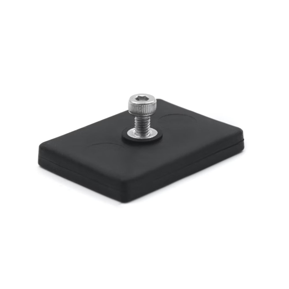 Gummimagnet med innvendig gjenge, 43x31 mm