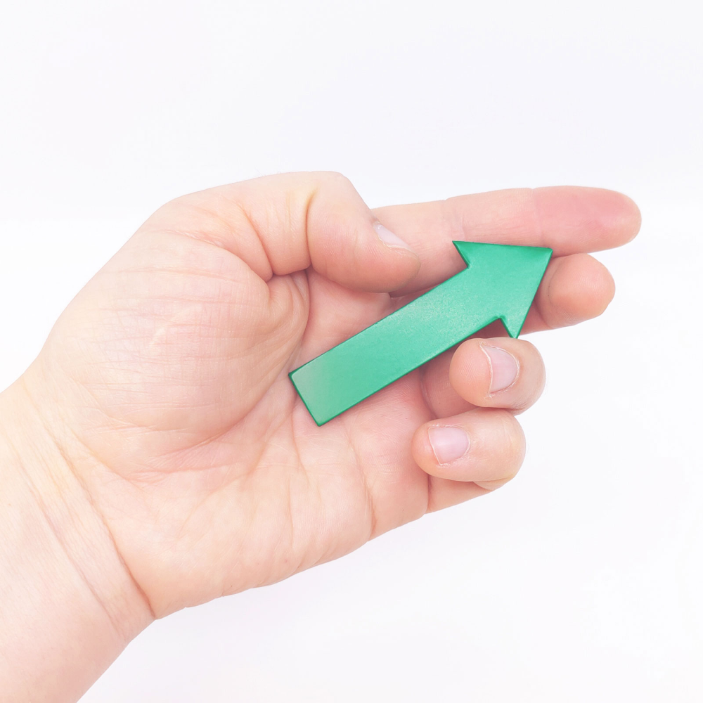 Grønn pil 7x3 cm - magnetisk folie