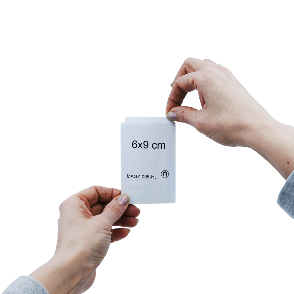 Magnetlomme 6x9 cm, Hvit