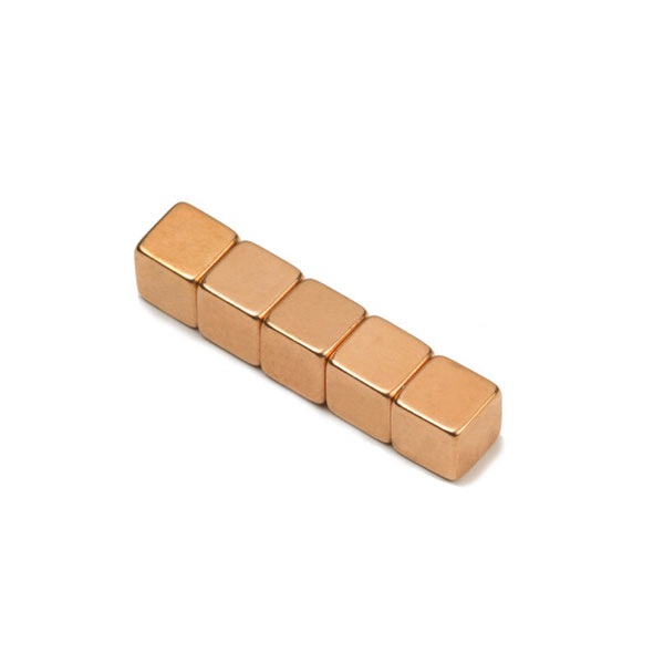 Supermagnet, Kube 7x7x7 mm, Kobber (neodymium)