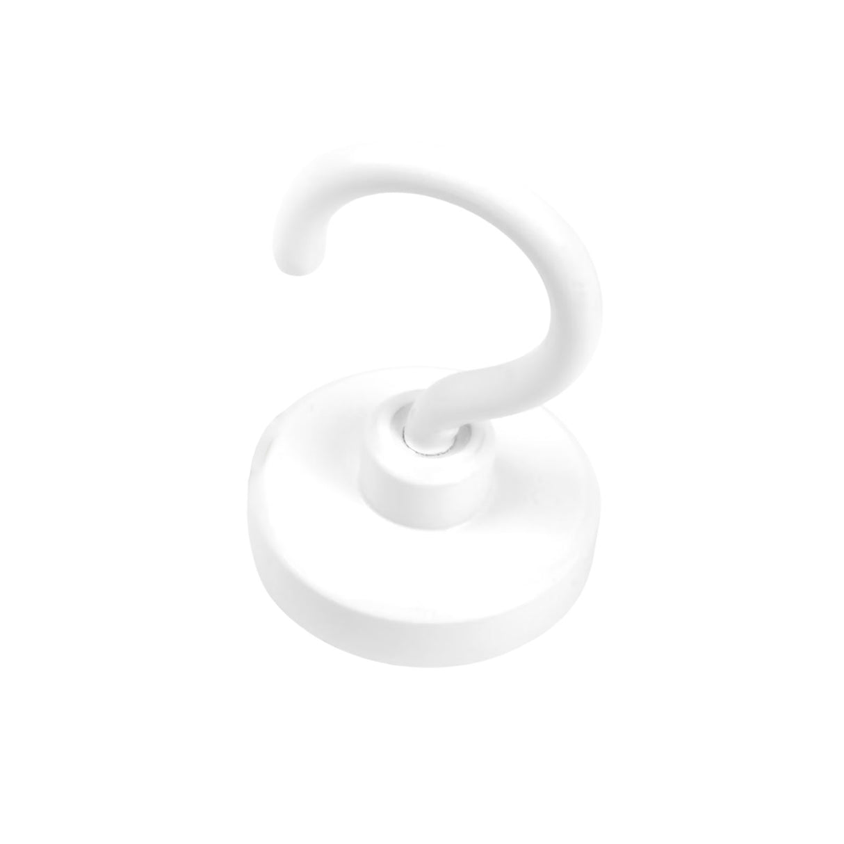 Potmagnet med krok, Hvit Ø40 mm