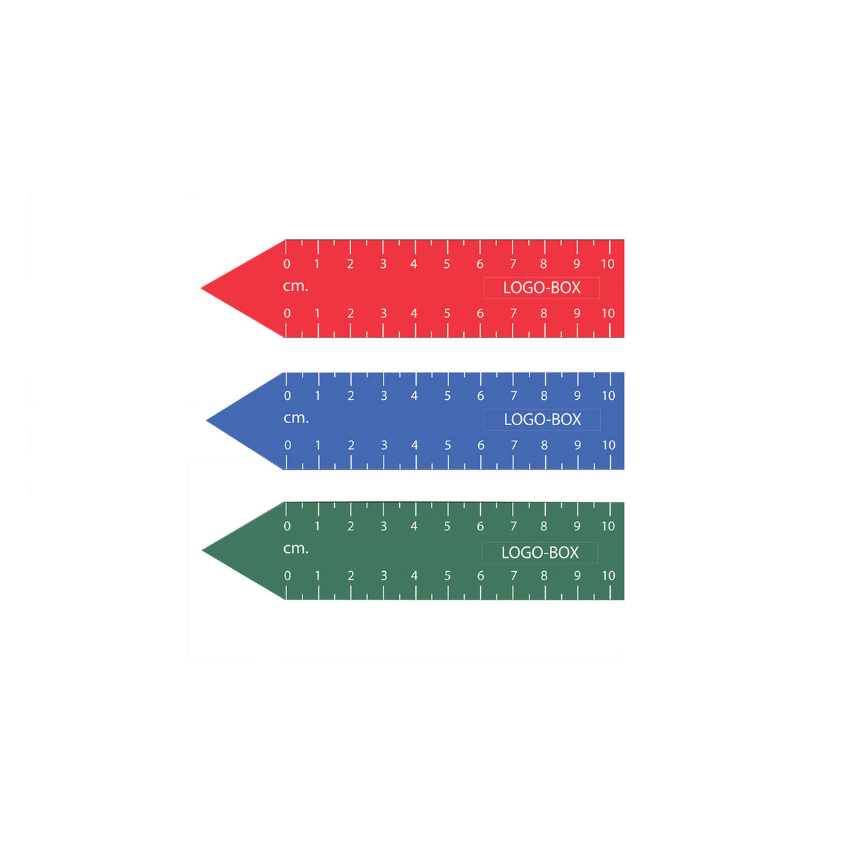 Magnetisk linjal med hvite tall, 10 cm (for logotrykk)