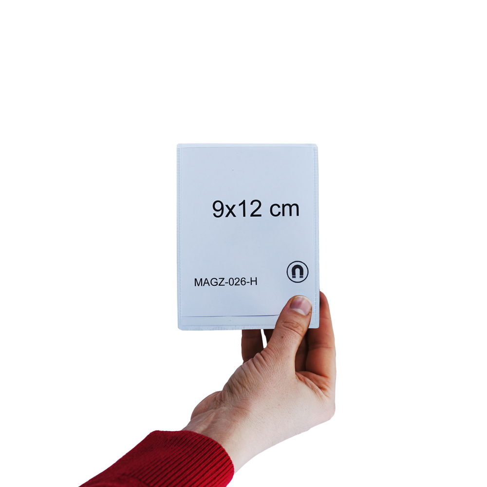 Magnetlomme 9x12 cm, Hvit