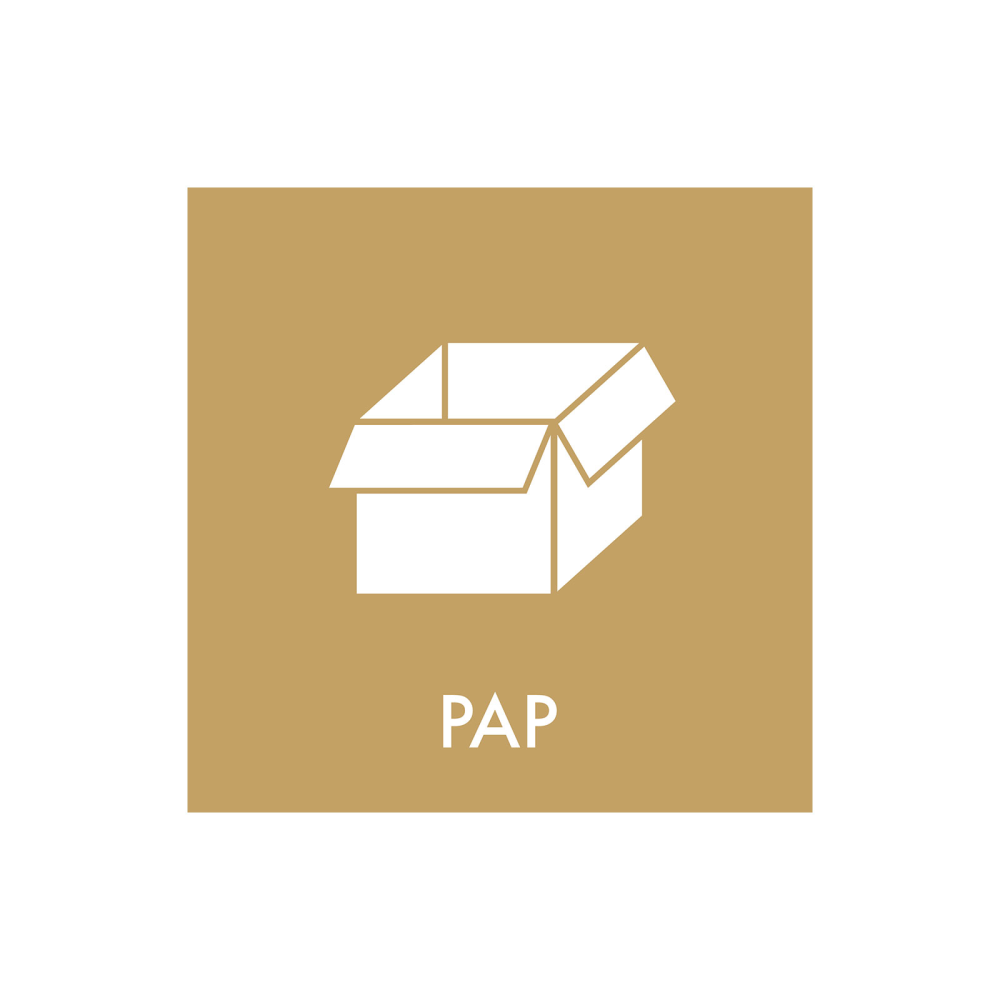 Avfallssortering "papp" - magnetskilt 30x30 cm