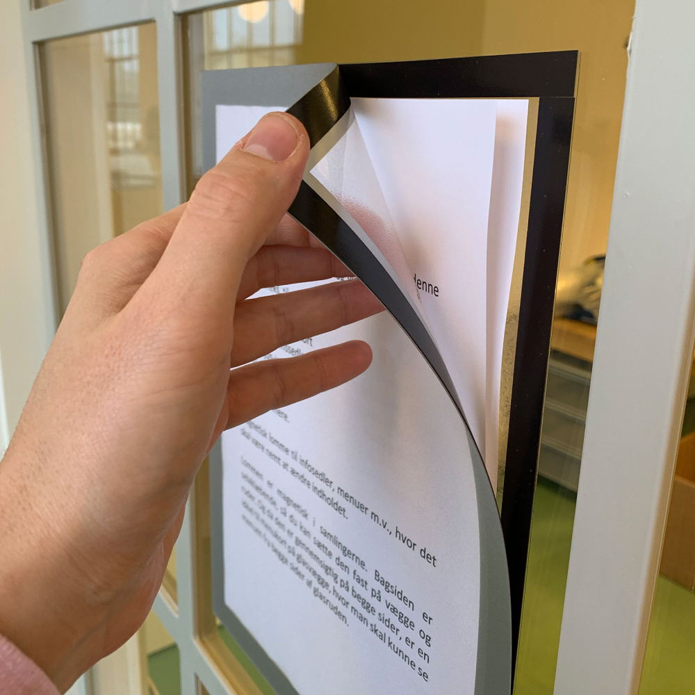 Vindu display A4 m/magnetisk ramme, Svart