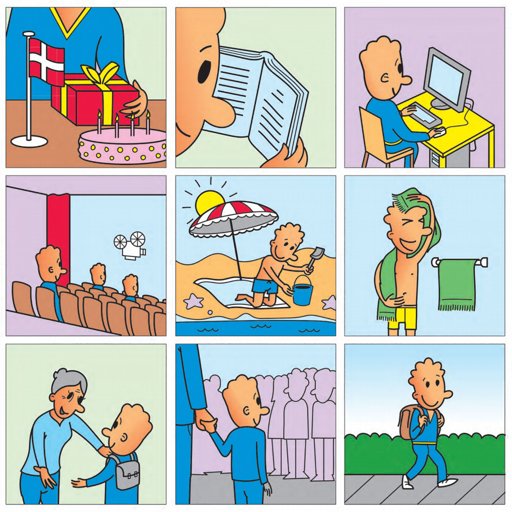 Magnetiske piktogrammer m/farger, 72 stk. (GUTT)