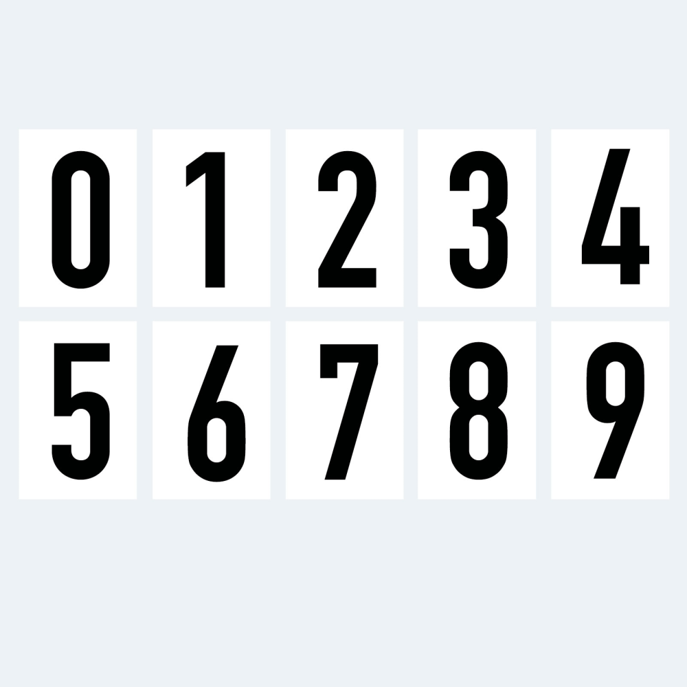 Magnetiske tall 0-9 - Magnetfolie 10x15 cm