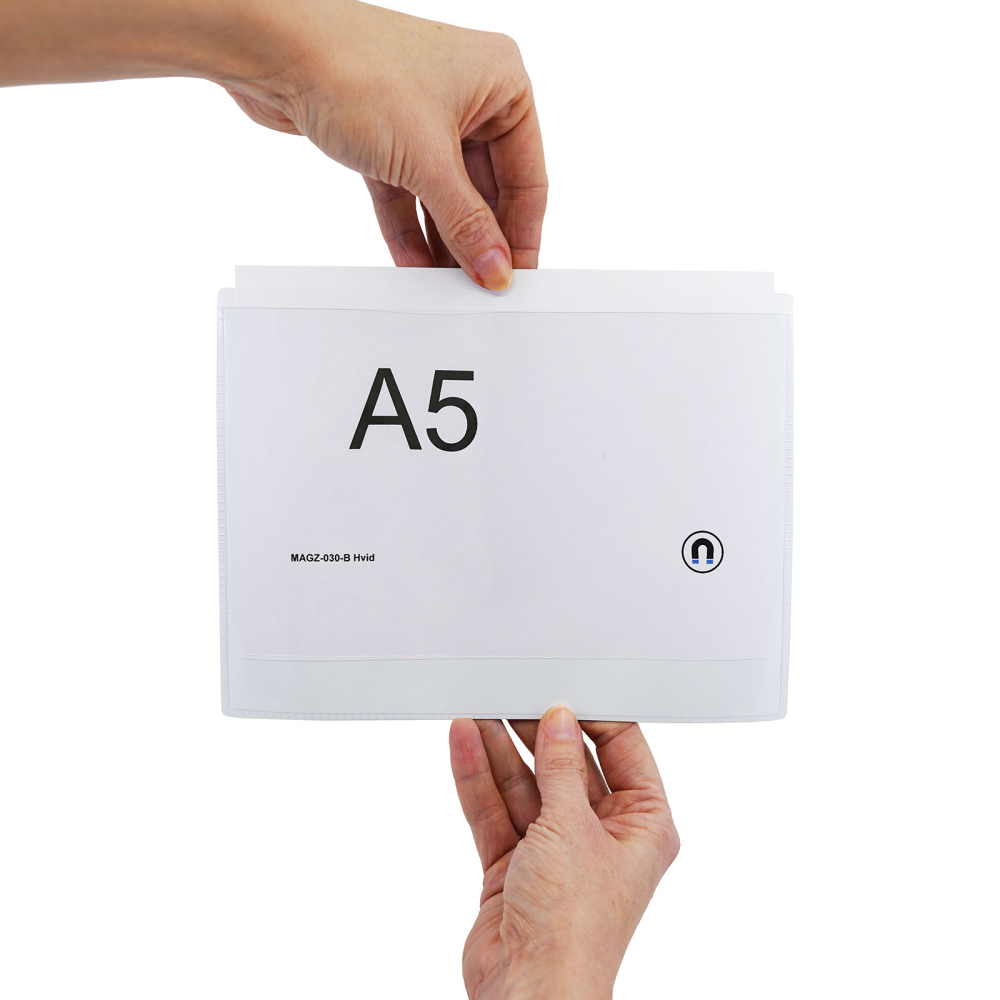 Magnetisk lomme A5, hvit (B)