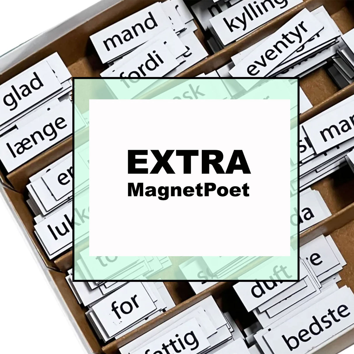 MagnetPoet tillegg - Kjøleskapspoesi (20 extra egne ord)