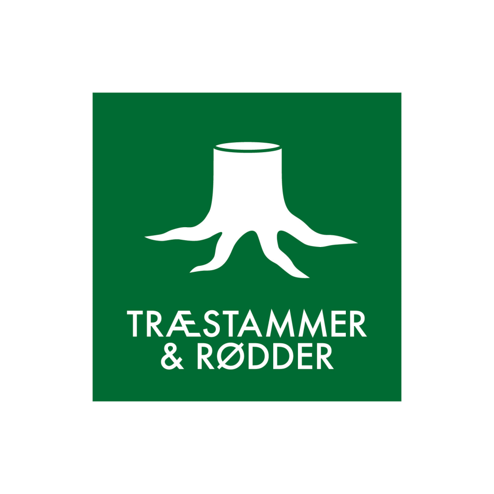 Avfallssortering "stammer & røtter" - magnetskilt 30x30 cm