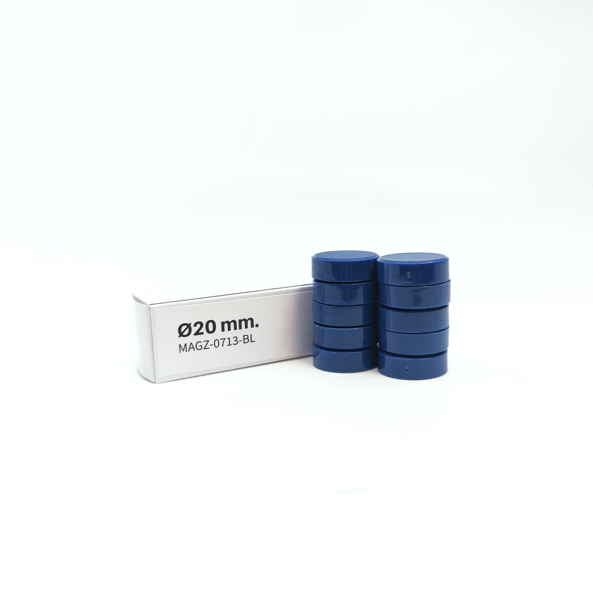 Magnordic Kontormagnet, Blå Ø20 mm (10-pakk)