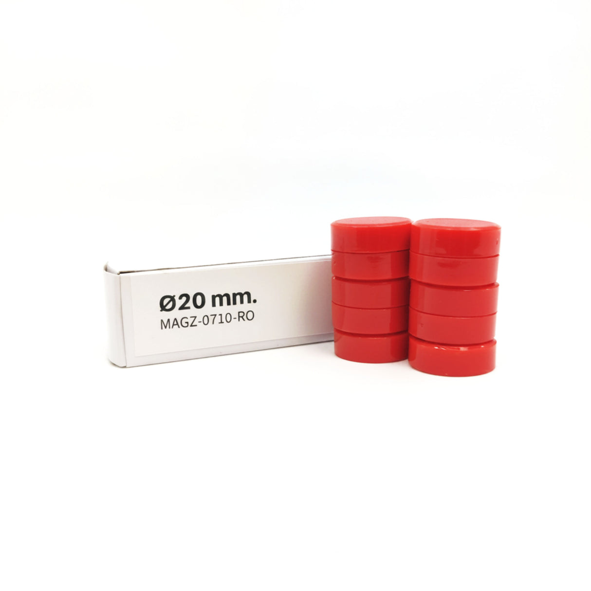 Magnordic Kontormagnet, Rød Ø20 mm (10-pakk)