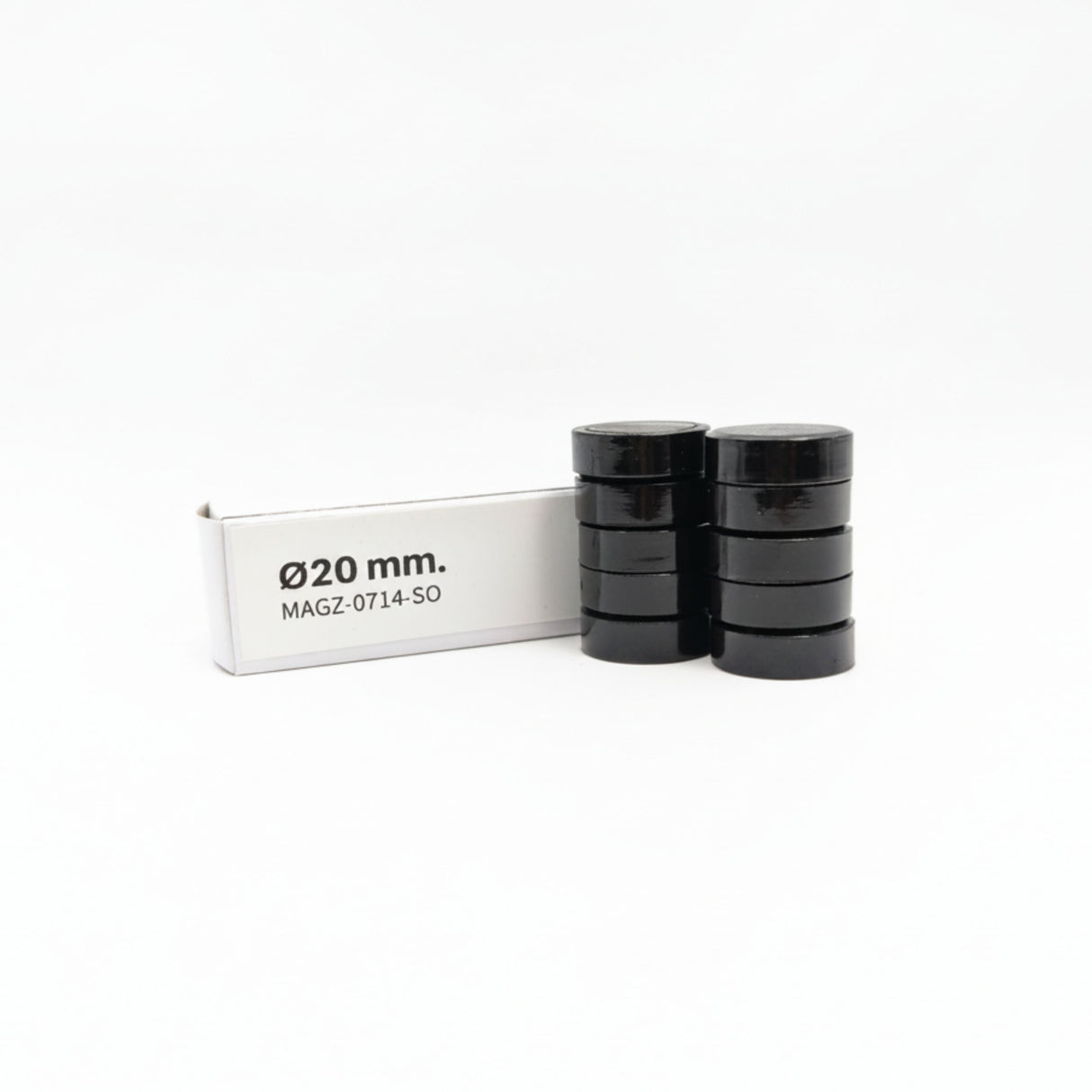Magnordic Kontormagnet, Svart Ø20 mm (10-pakk)