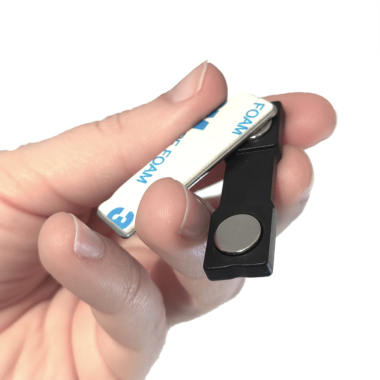 Magnetisk navneskilt m/plast 4,5 cm