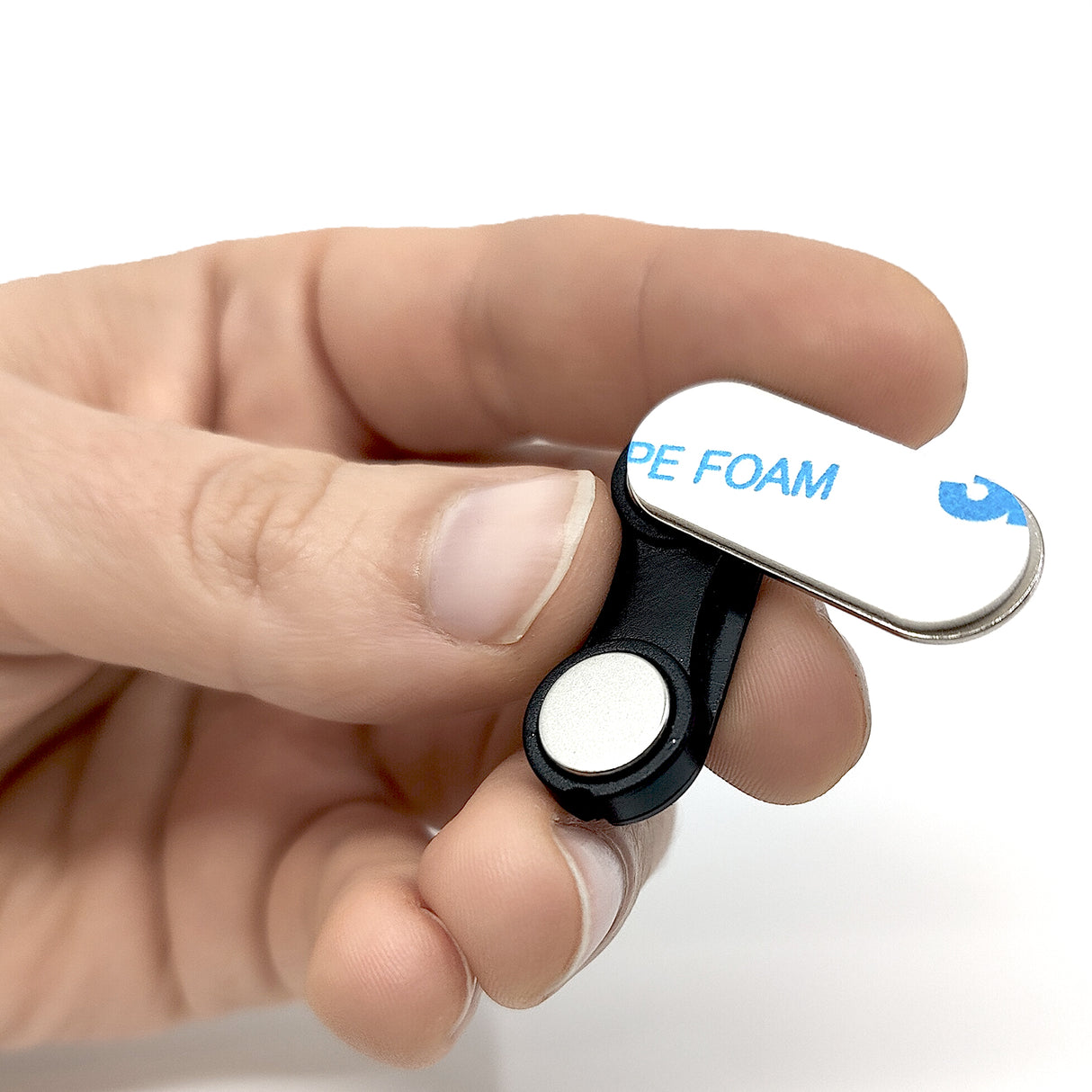 Magnetisk navneskilt m/plast 3,3 cm