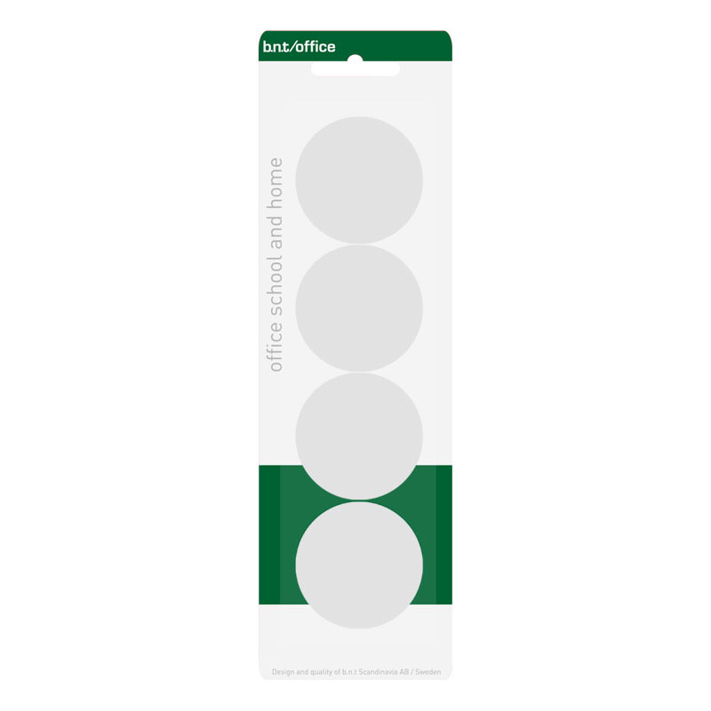BNT Kontormagnet, Hvit Ø40 mm (4-pakk)
