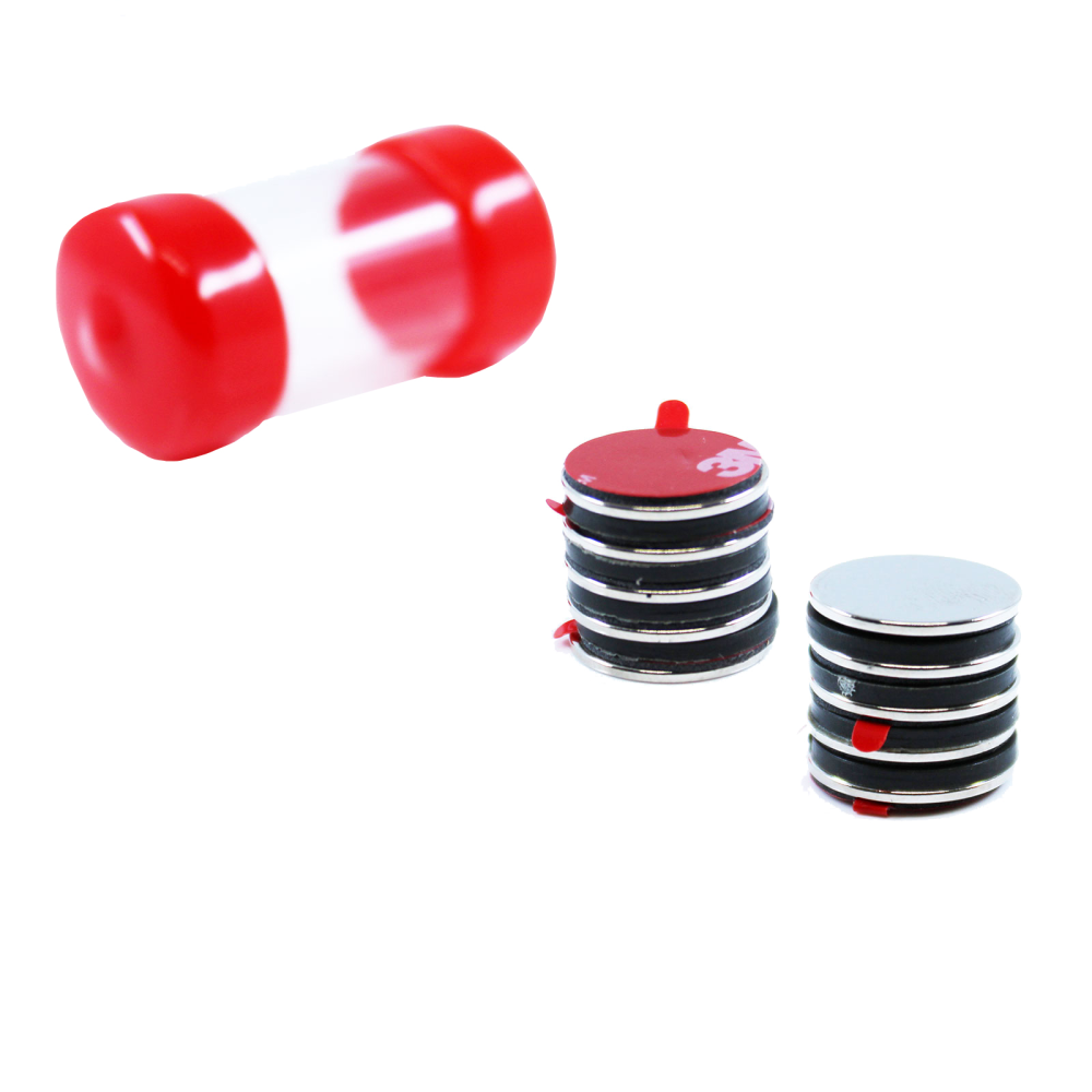 Supermagneter Selvklebende, 15x2 mm, 10-pakk