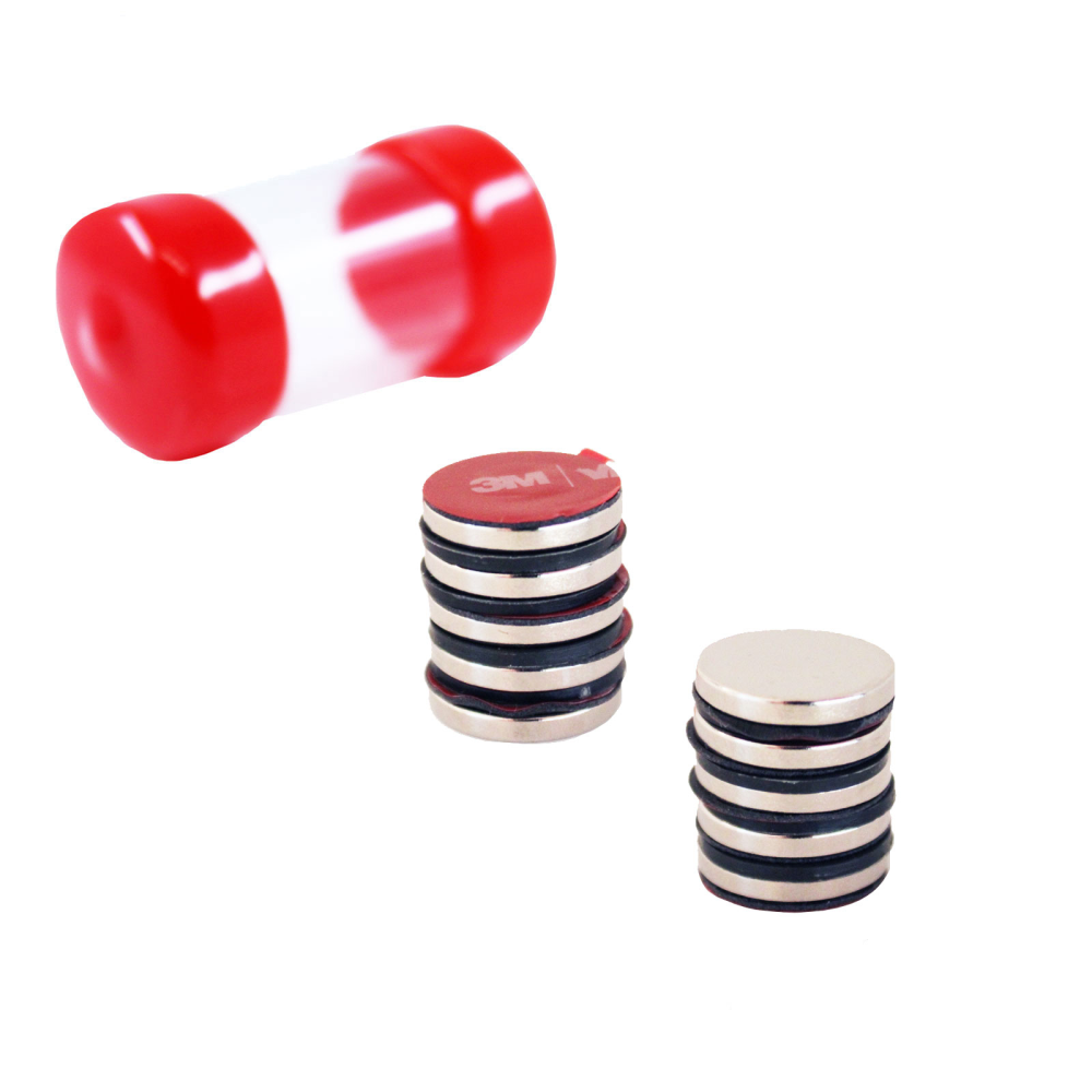 Supermagneter Selvklebende, 15x3 mm, 10-pakk